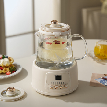 Zdravotná kanvička na čaje a vývary, telo z borosilikátového skla, model JZW-102A, objem 1–1,5 L, 220 V, 800 W, termostat s tlačidlom