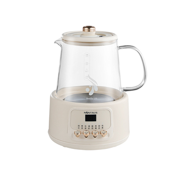 Zdravotná kanvička na čaje a vývary, telo z borosilikátového skla, model JZW-102A, objem 1–1,5 L, 220 V, 800 W, termostat s tlačidlom