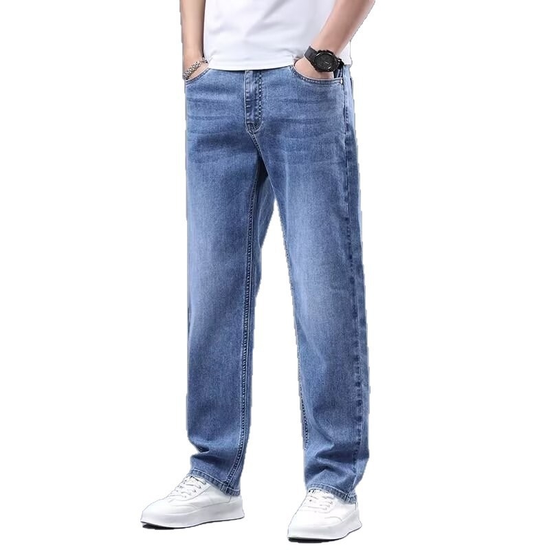 Džínové nohavice s rovnym strihom – stredný pás, stredná elasticita, mestský štýl, jeseň-zima 2025