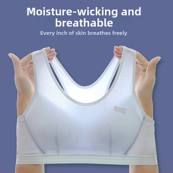 Detská bavlnená športová podprsenka, s 3/4 košíčkom, tenký tvar, priedušná a pohodlná