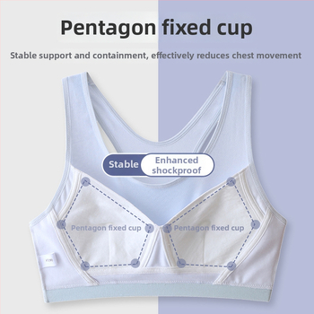 Detská bavlnená športová podprsenka, s 3/4 košíčkom, tenký tvar, priedušná a pohodlná