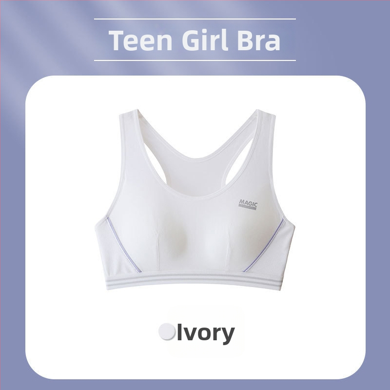 Detská bavlnená športová podprsenka, s 3/4 košíčkom, tenký tvar, priedušná a pohodlná