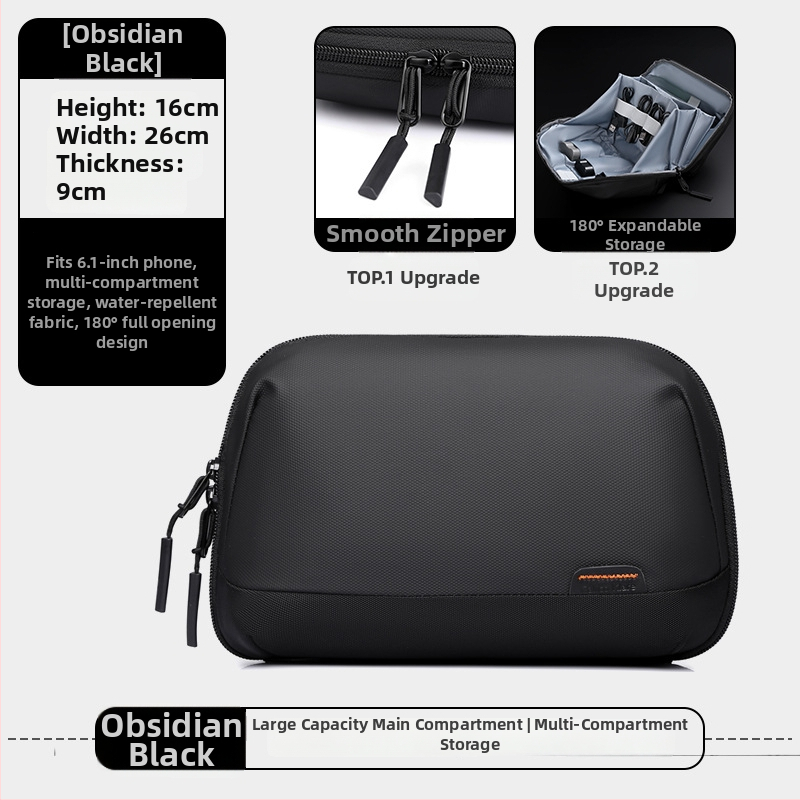 Mužský vodotesný cestovný organizér z Oxford textílie na dátové káble, kancelárske potreby a kozmetiku