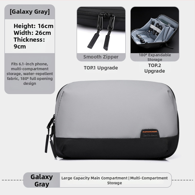 Mužský vodotesný cestovný organizér z Oxford textílie na dátové káble, kancelárske potreby a kozmetiku