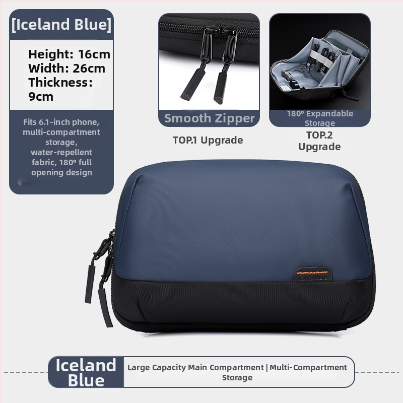 Mužský vodotesný cestovný organizér z Oxford textílie na dátové káble, kancelárske potreby a kozmetiku