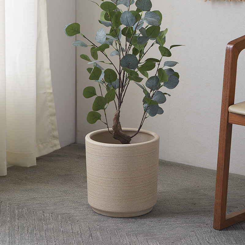 Keraminis gėlių vazonas, paprastas Šiaurės stilius, grindų dizainas, orui laidus, tvirtas, aukštatemperatūriškai degintas