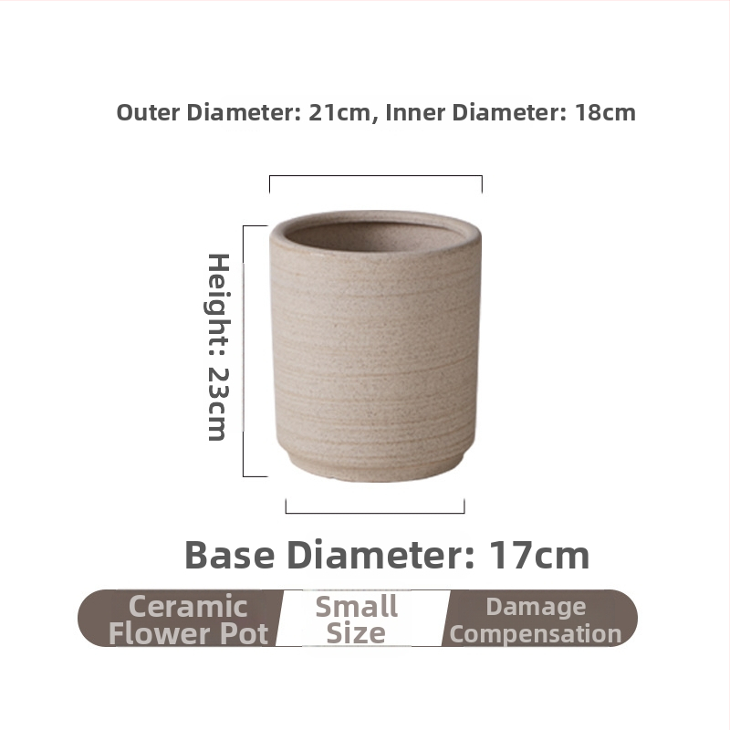 Keraminis gėlių vazonas, paprastas Šiaurės stilius, grindų dizainas, orui laidus, tvirtas, aukštatemperatūriškai degintas