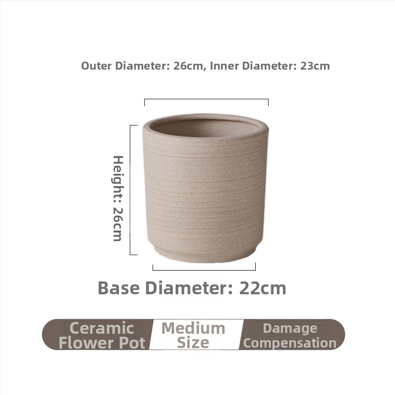 Keraminis gėlių vazonas, paprastas Šiaurės stilius, grindų dizainas, orui laidus, tvirtas, aukštatemperatūriškai degintas