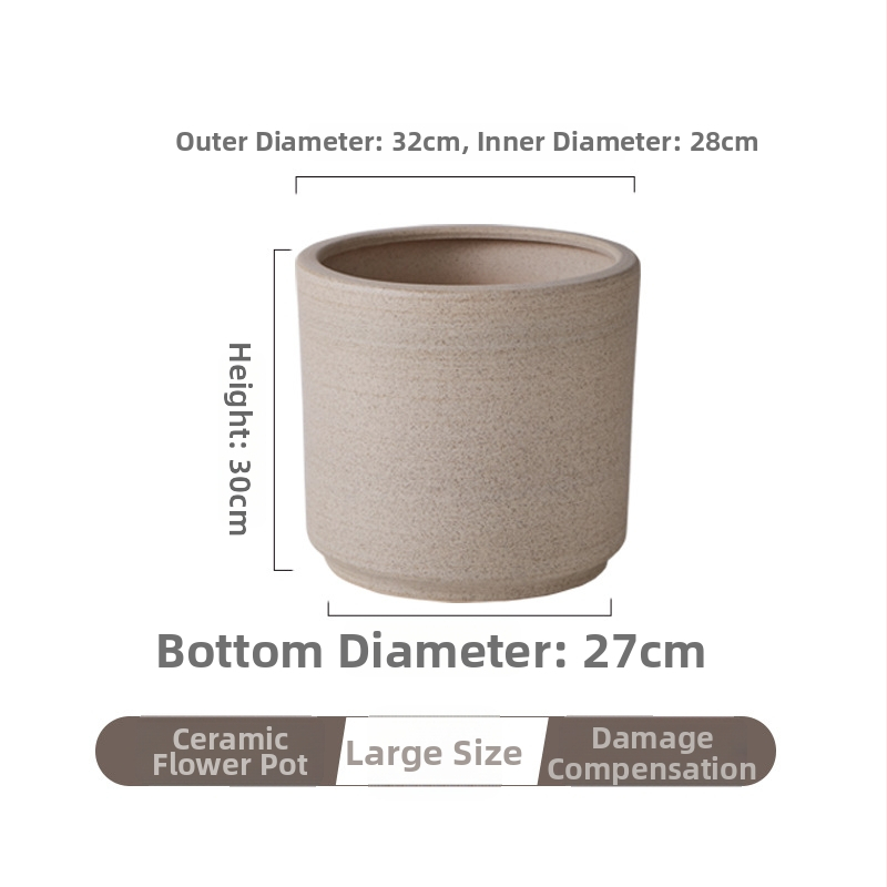 Keraminis gėlių vazonas, paprastas Šiaurės stilius, grindų dizainas, orui laidus, tvirtas, aukštatemperatūriškai degintas