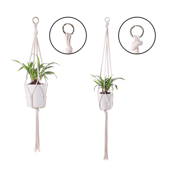 Zavesný kvetináč sieť z bavlneného povrazu, ručne pletené, medzinárodný export — hlavné trhy: Európa, Severná a Južná Amerika, Blízky východ