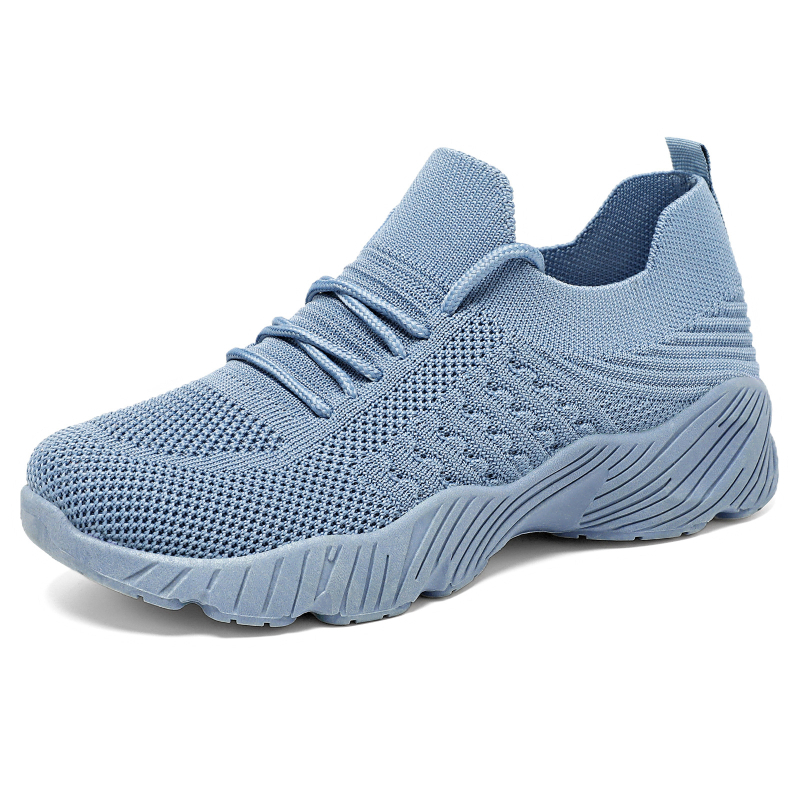 Ženske tenisice za sport s mrežastim gornjim dijelom, prednje vezanje, zaobljeni vrh, PVC đon, srednja visina pete 3-5 cm