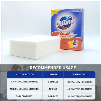 Jiffine Φύλλα Πλυντηρίου Προστασία από Μεταφορά Βαφών, 50 τεμάχια, σε κουτί, κατά της ανάμιξης και βαφής
