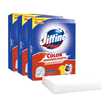 Jiffine Φύλλα Πλυντηρίου Προστασία από Μεταφορά Βαφών, 50 τεμάχια, σε κουτί, κατά της ανάμιξης και βαφής