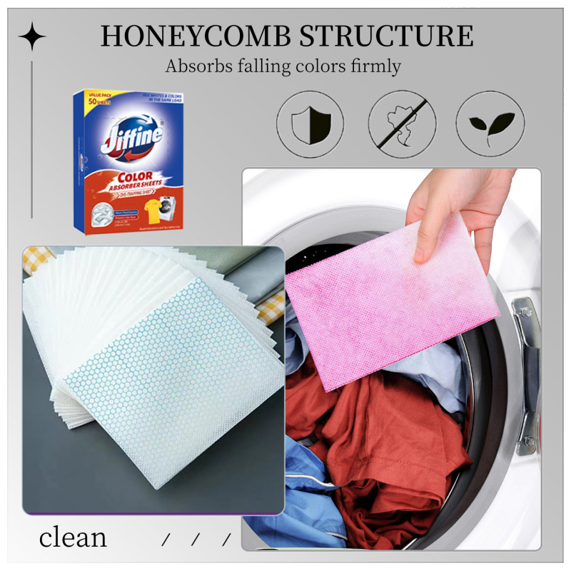 Jiffine Φύλλα Πλυντηρίου Προστασία από Μεταφορά Βαφών, 50 τεμάχια, σε κουτί, κατά της ανάμιξης και βαφής
