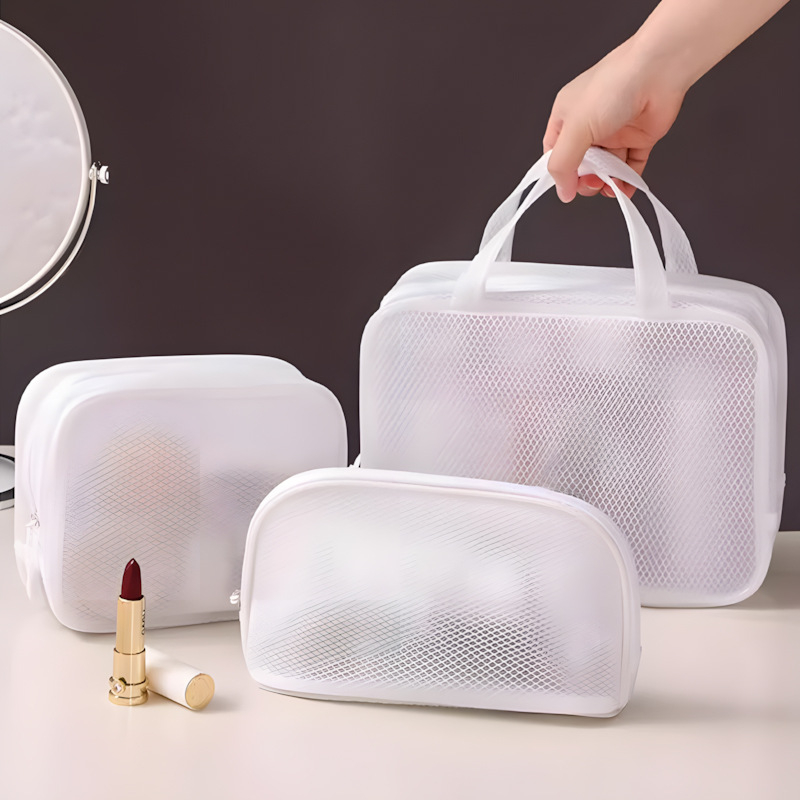 Hügieenikott PVC materjal, horisontaalne ruuduline kuju, mitmeotstarbeline reisikorraldaja (kosmeetika, riided ja hügieenitooted)