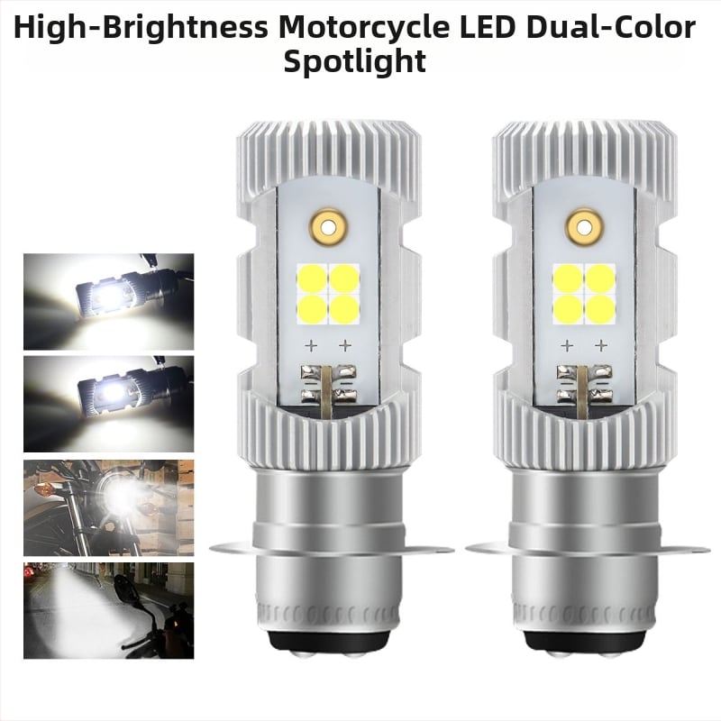 Motocykel LED hlavné svetlo P15D, dvojfarebné, integrované blízko a diaľkové, hliníková zliatina, 9–96V, LED 3030, model motor251-p15d, Kevanly