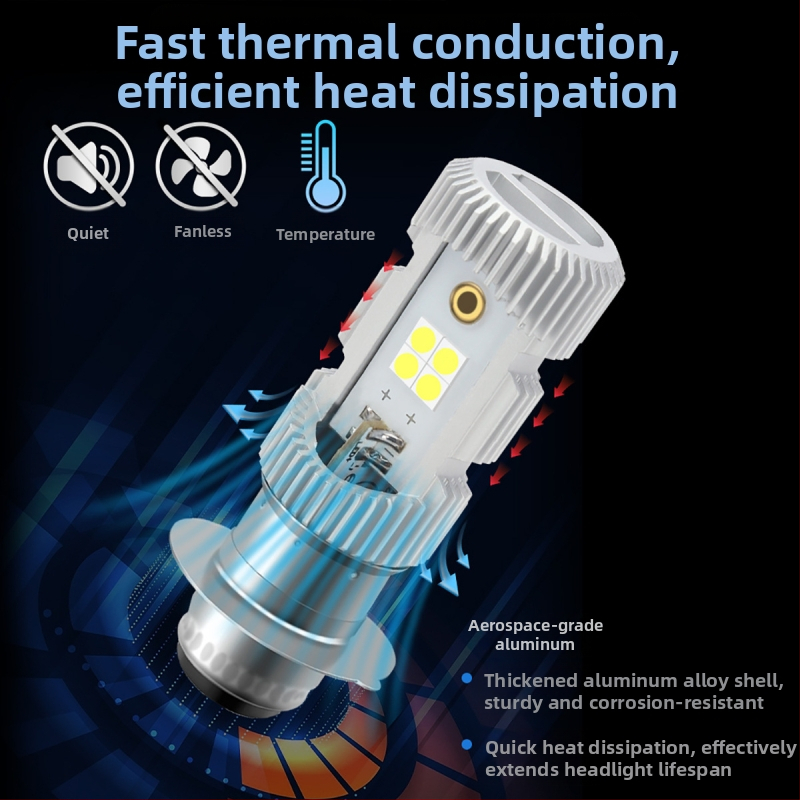 Motocykel LED hlavné svetlo P15D, dvojfarebné, integrované blízko a diaľkové, hliníková zliatina, 9–96V, LED 3030, model motor251-p15d, Kevanly