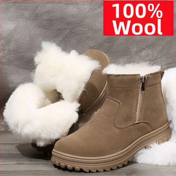 Pánske zimné čižmy z pravej kože s ovčou kožušinkou a gumenou podrážkou