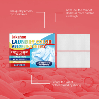JAKEHOE Listy na záchyt farieb pri praní – Adsorpčná ochrana proti presunu farieb pri zmiešanom praní; oblečenie zostáva čerstvé; 253 listov v krabici