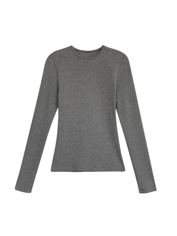 Modal-Lenzing villasegu top, kitsas lõige, 3D lõikumine, pikad varrukad, ümmargune kaelus