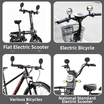 Sada 2 360° otočných spätných zrkadiel pre elektrické vozidlá a bicykle