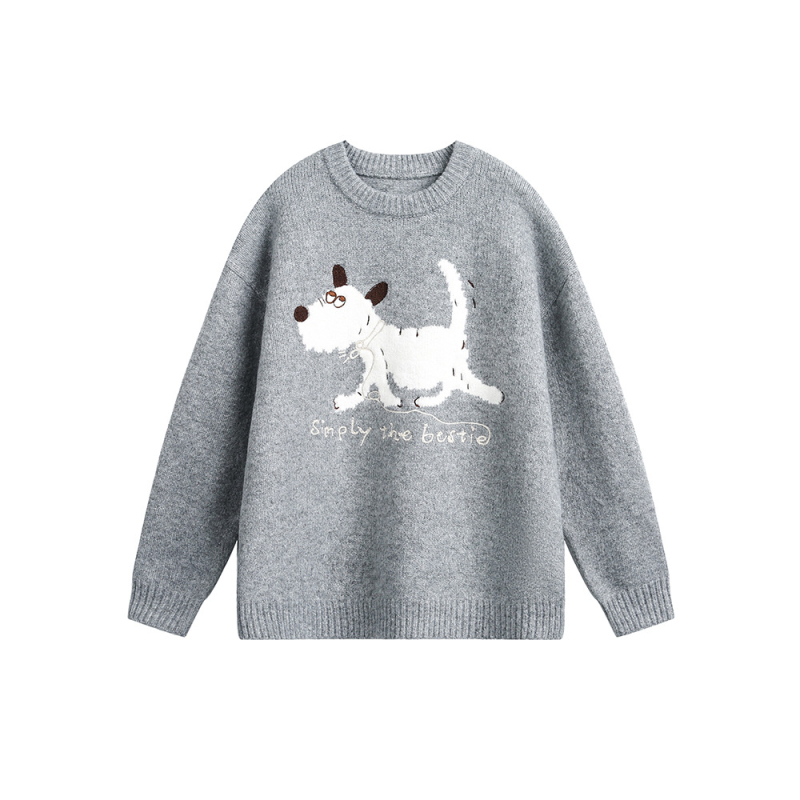 Pulover uni, guler rotund, mâneci lungi, nasturi într-o singură linie, 70–80% poliester