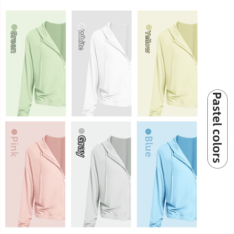 Jachetă ușoară cu glugă pentru protecție UV UPF50+, nailon, uscare rapidă, respirabilă