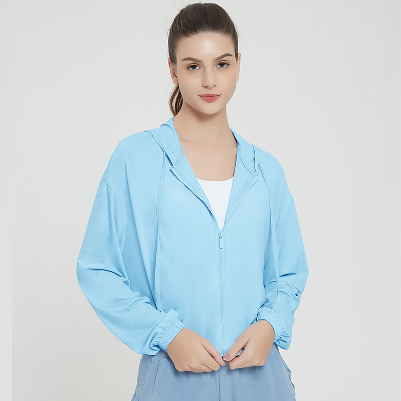 Jachetă ușoară cu glugă pentru protecție UV UPF50+, nailon, uscare rapidă, respirabilă