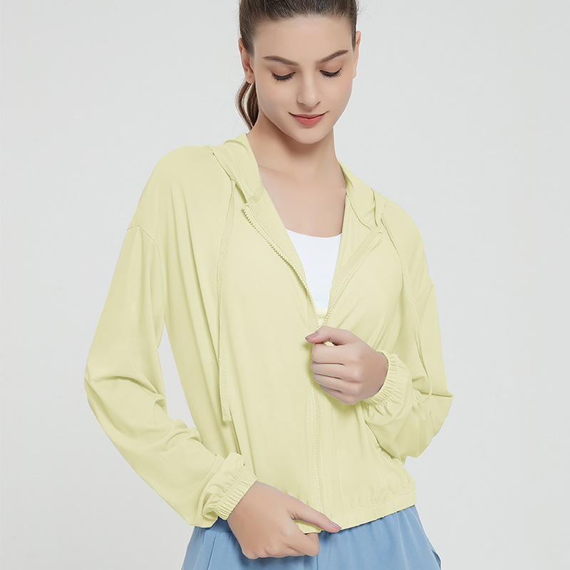 Jachetă ușoară cu glugă pentru protecție UV UPF50+, nailon, uscare rapidă, respirabilă