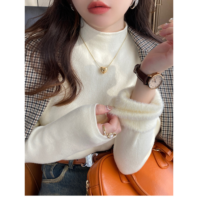 Paksu pullover poolkõrge kaelaga, pikad varrukad, regulaarne pikkus, viskoosi kiududest