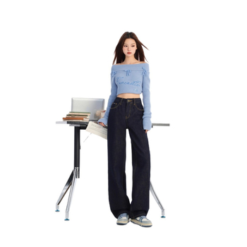 Teksad: vaba sirge lõikega, kõrge vöökoht, vooder, denim, 70-80% puuvill