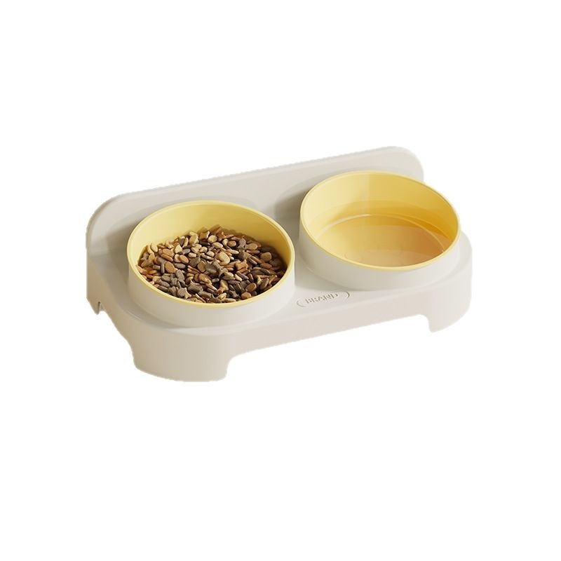 Vas all-in-one pentru apă și mâncare pentru pisici, cu protecție a gâtului, fără scurgeri, ușor de curățat; material PP, origine Zhejiang, marcă kimpets, potrivit pentru pisici.