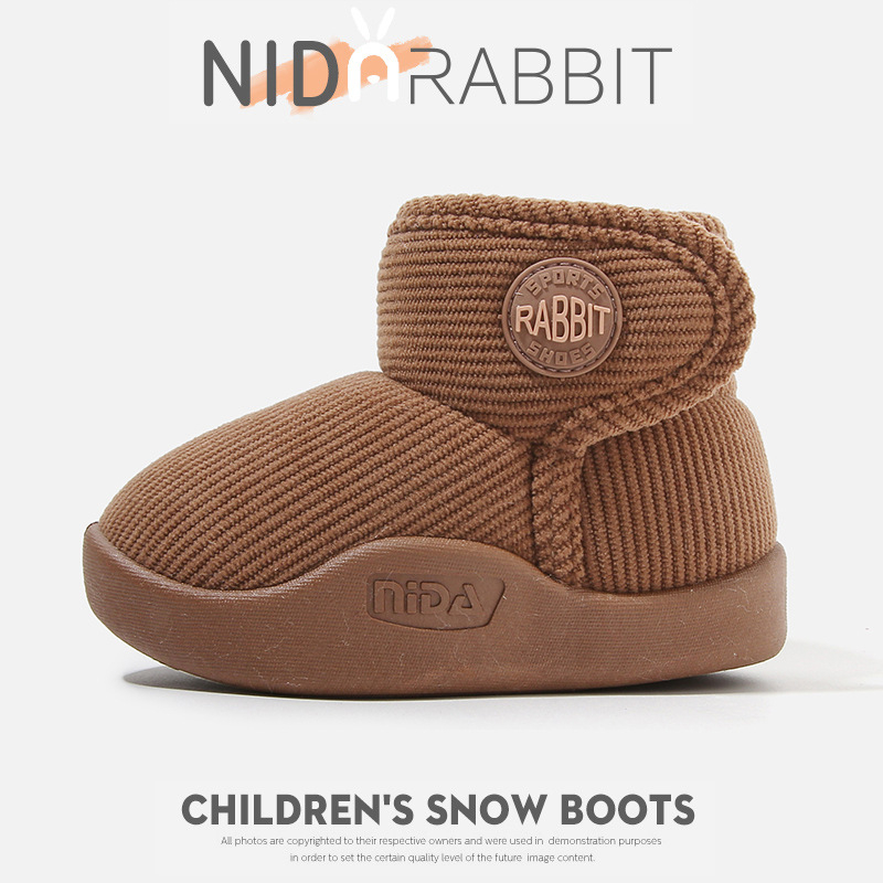 Detské snehové čižmy s kožušinovým vrchným dielom, nepremokavé, voľnočasový štýl pre vek 1–6 rokov