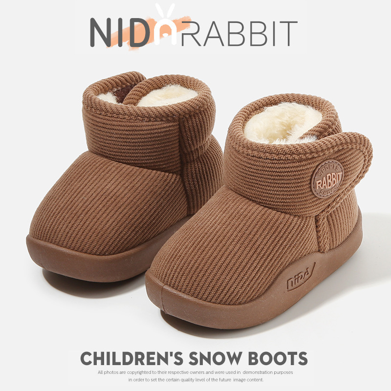 Detské snehové čižmy s kožušinovým vrchným dielom, nepremokavé, voľnočasový štýl pre vek 1–6 rokov