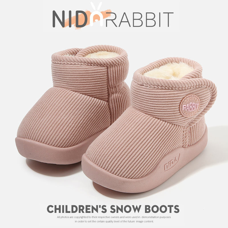 Detské snehové čižmy s kožušinovým vrchným dielom, nepremokavé, voľnočasový štýl pre vek 1–6 rokov