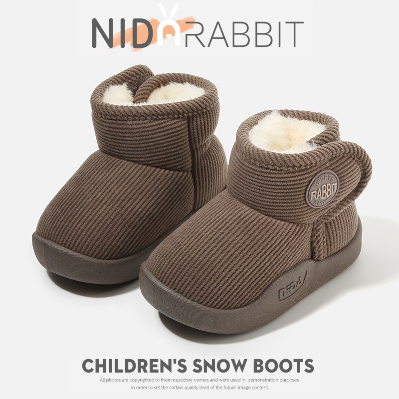 Detské snehové čižmy s kožušinovým vrchným dielom, nepremokavé, voľnočasový štýl pre vek 1–6 rokov