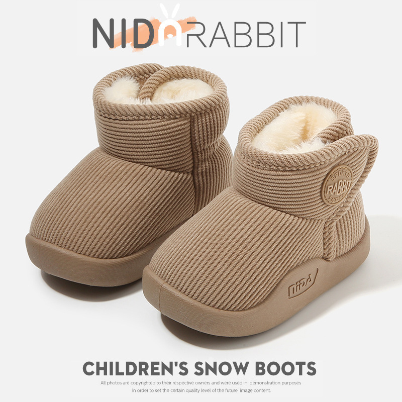 Detské snehové čižmy s kožušinovým vrchným dielom, nepremokavé, voľnočasový štýl pre vek 1–6 rokov