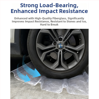 FRP priehľadná doska na zachytávanie svetla pre skleník – rebríkovitého tvaru, zosilnená polyesterovými vláknami; odolná voči starnutiu, voči krupobitiu, voči korózii, ohňovzdorná a tepelná izolácia