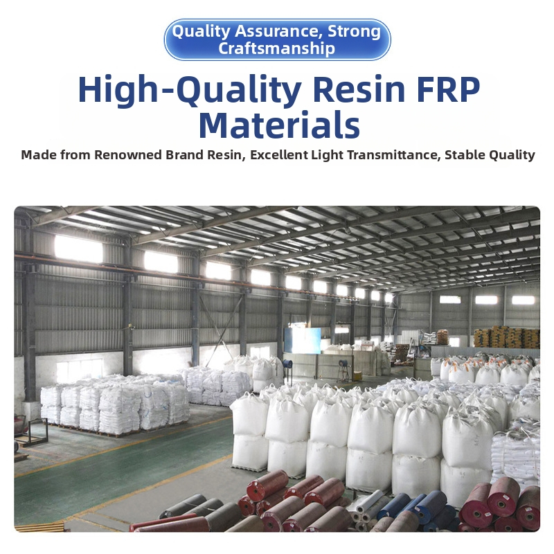 FRP skaidri šviesos surinkimo plokštė šiltnamiui — laiptų formos, sustiprinta poliesterio pluošais; atspari senėjimui, krušai atspari, korozijai atspari, ugniai atspari ir šilumos izoliacijai