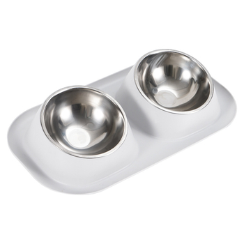Anti-leak bol dublu pentru animale de companie - oțel inoxidabil, pentru pisică, 350 g, origine Zhejiang