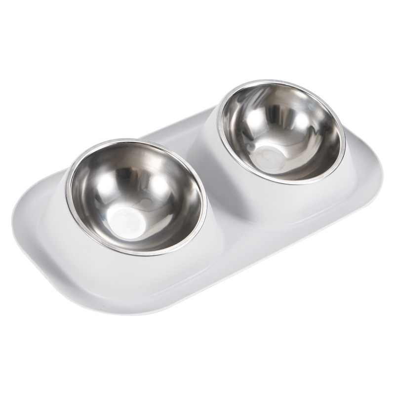 Anti-leak bol dublu pentru animale de companie - oțel inoxidabil, pentru pisică, 350 g, origine Zhejiang