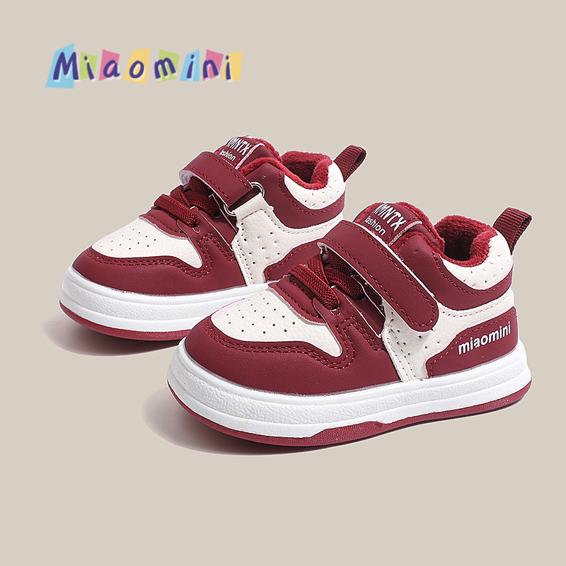 Pantofi bebeluși pentru învățarea mersului, suprafață din microfibră, Velcro, talpă TPR, 1-3 ani