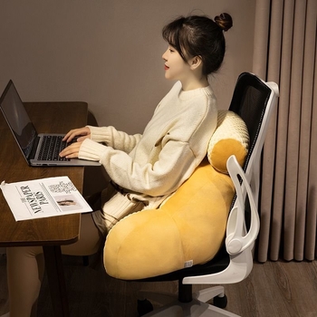 Plüüsist kate ja PP puuvillase täidisega lülisamba toeta padi, ühee toon disain, karikatuur stiil, kontorile, diivanile ja ühiselamusse