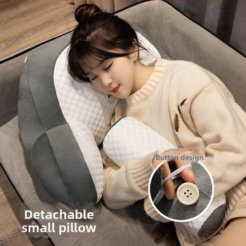 Plüüsist kate ja PP puuvillase täidisega lülisamba toeta padi, ühee toon disain, karikatuur stiil, kontorile, diivanile ja ühiselamusse