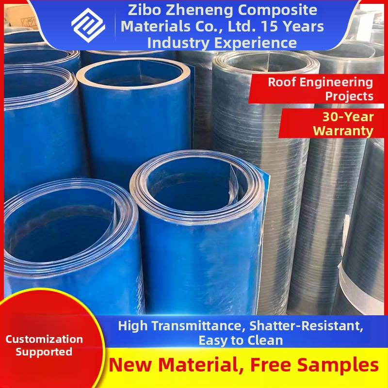 GFRP osvetľovacie panely z vlákien zo skleneného vlákna vystuženého polyesterom, určené pre chemické závody a korozovzdorné strechy, dĺžka 950 mm, odolné voči rozbitiu, ľahko čistiteľné, mäkké svetlo, značka Zheneng