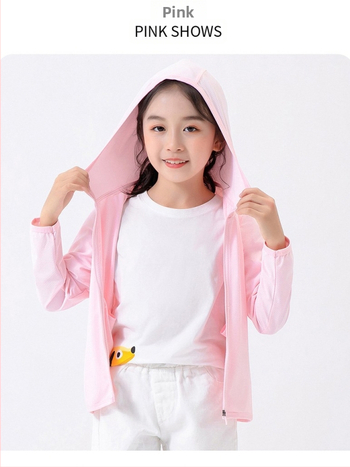 Laste kapuutsiga tuulejope UV kaitse UPF50, kiire kuivamine, hingav Ice Silk kangas