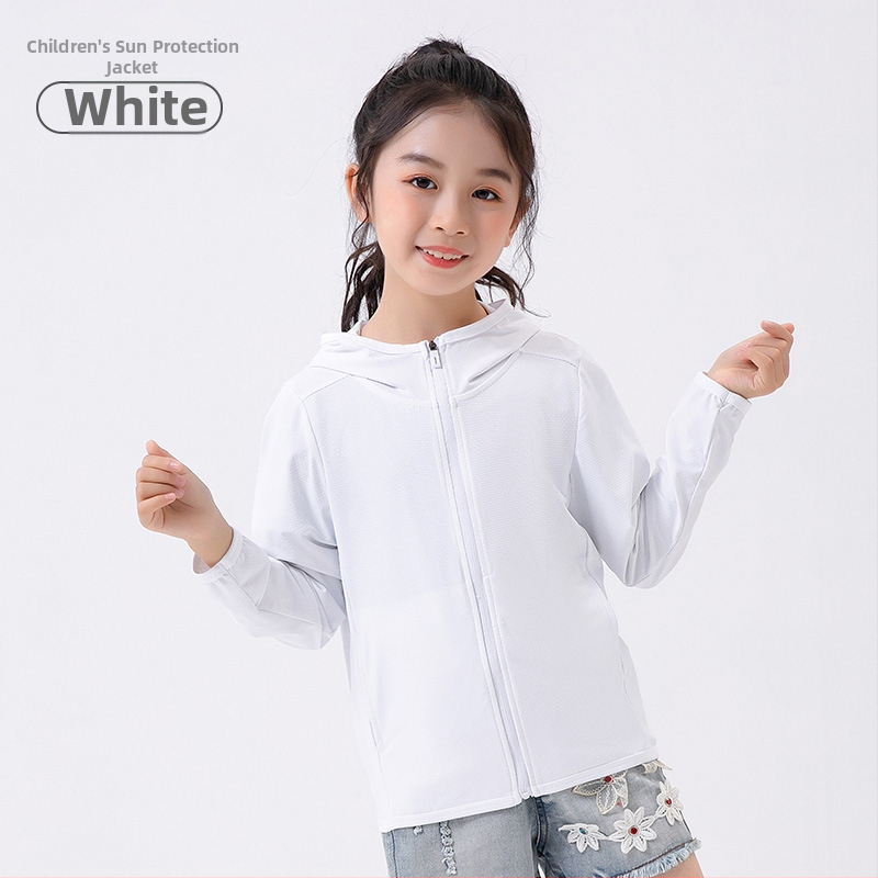 Laste kapuutsiga tuulejope UV kaitse UPF50, kiire kuivamine, hingav Ice Silk kangas