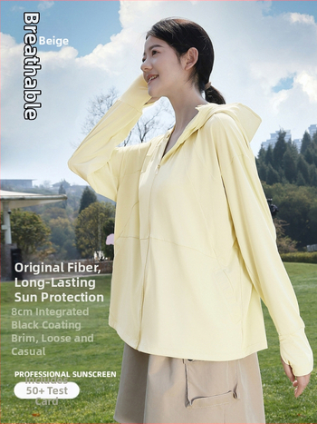 Ženska UPF50+ zaštita od sunca s kapuljom, ljeto, prozračna Ice-Silk tkanina