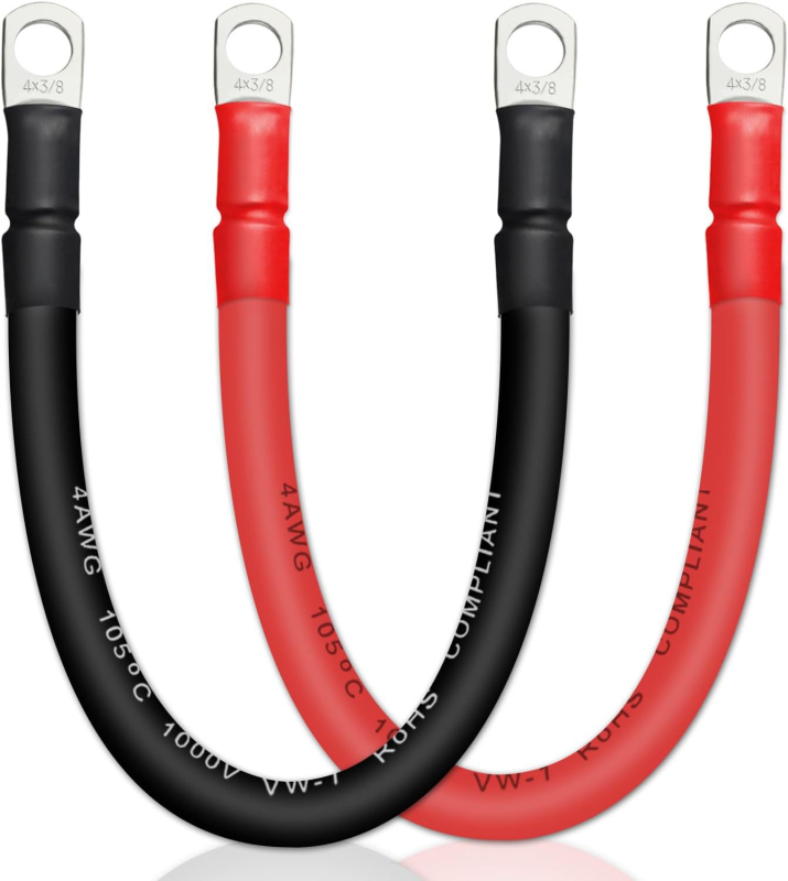 Meďný štartovací kábel s terminálmi pre automobilovú batériu, vhodný pre autá, obytné autá a lode