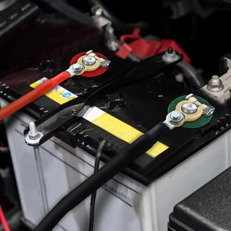 Meďný štartovací kábel s terminálmi pre automobilovú batériu, vhodný pre autá, obytné autá a lode